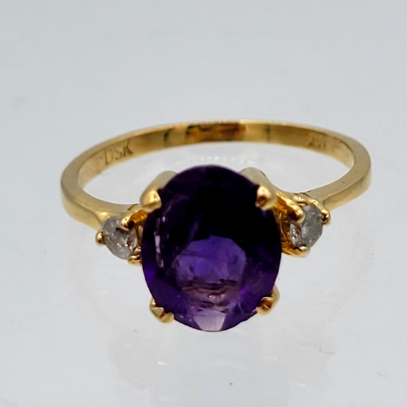 DSK Jewelry - Vintage | 14K | Amethyst & Diamond | Ring
